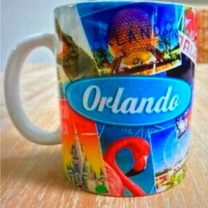 Orlando Souvenir Coffee Mug - White with Multi-Color Design